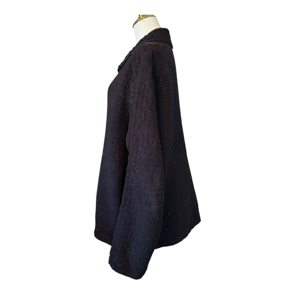 SilkLand Women's Black Textured Utility Jacket Pockets 1X - Picture 3 of 8